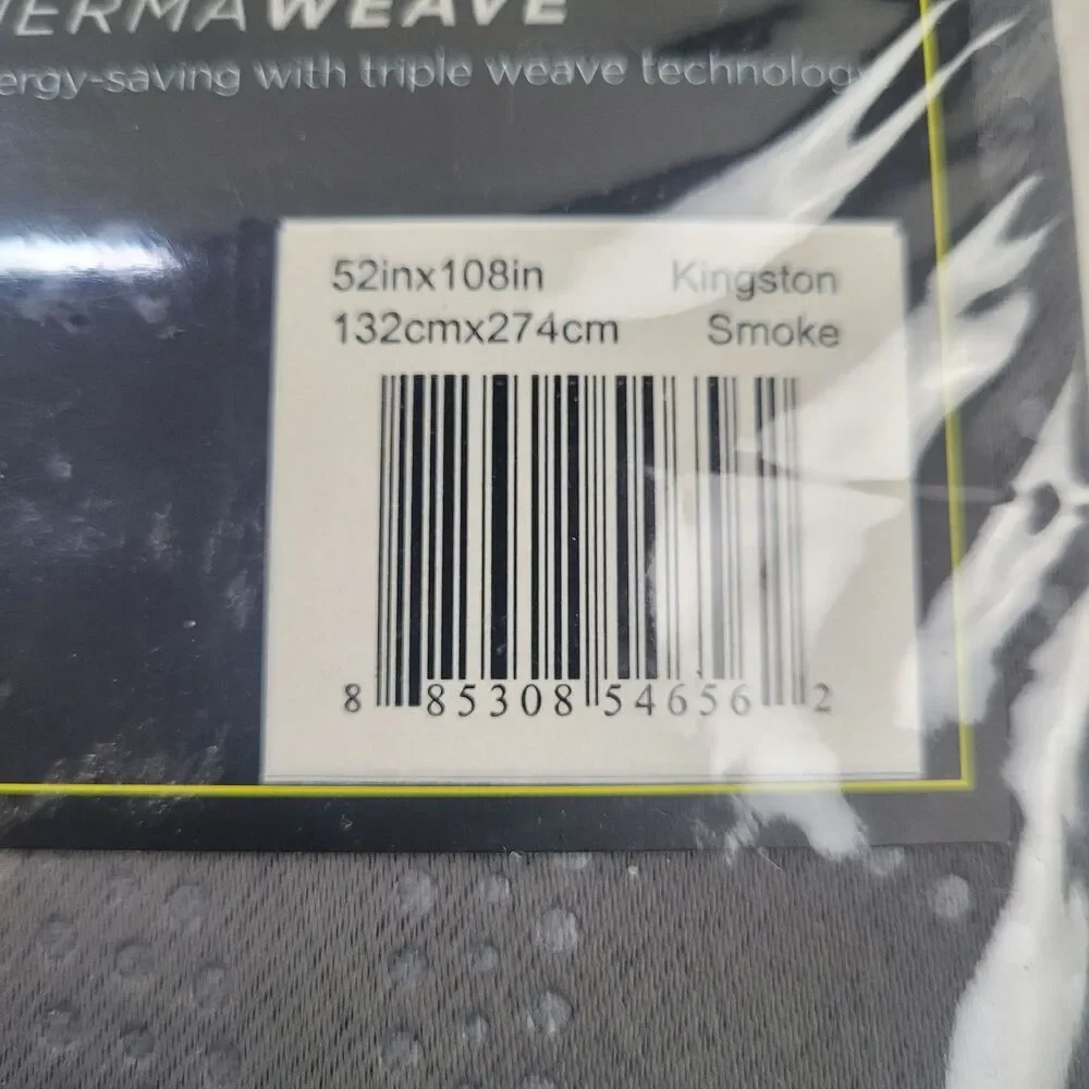 NEW Eclipse Absolute Zero 52 x 108 One Grommet curtain panel 'Smoke' #CT180